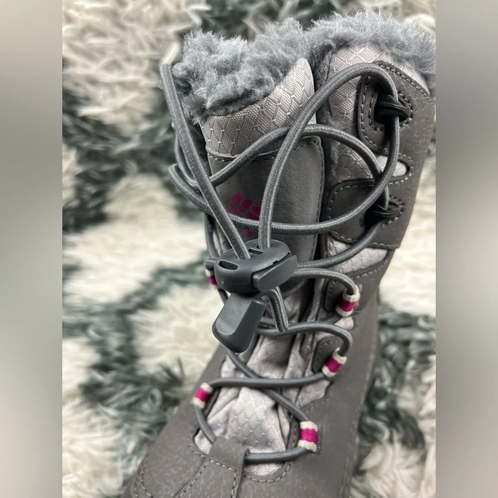 Columbia Kids Girls Gray Insulated Lind Snow Boots Waterproof Faux Fur Size 4